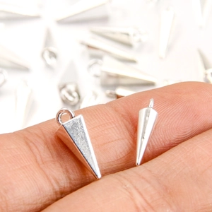 Exquisite solid alloy cone charms in silver finish for DIY keychain jewelry making