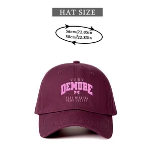 Size chart for adjustable baseball cap showing head circumference from 56cm to 58cm