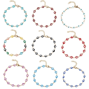 Bracciale Occhio Del Diavolo Rame Smalto Perline Colorate Regolabile Gioielli Di Moda Boho Per Donne