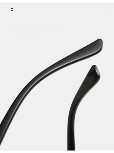 Detail of ergonomic curved black sunglasses legs for comfortable and secure wear