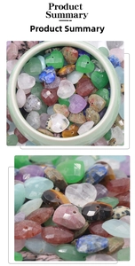 Macro detail of multifaceted natural stone heart beads for DIY jewelry making