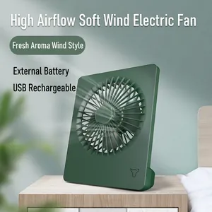 Desktop Fan Mini Portable USB Rechargeable Multi Speed Silent Aromatherapy Fan For Office Home Travel ABS