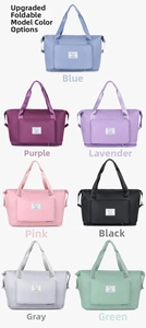 Detailed overview of all available color options for this foldable large travel bag