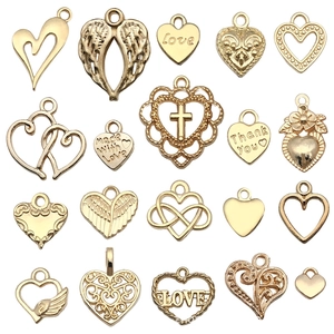Heart Charms Zinc Alloy Hollow Love Letter Wings Cross Mixed Styles For DIY Jewelry Making Bracelet Necklace Pendants