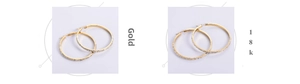 Detail of 18k gold plated hoop earrings with micro-pave white crystals in dual view