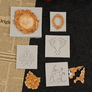 Baroque style relief photo frame silicone molds for DIY handicraft and cake decoration