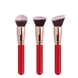 Makeup Brush Synthetic Fiber Bristles Foundation Blush Contour Powder Plastic Handle Professional Portable Beauty Tool