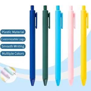 Retractable Ballpoint Pen Plastic Matte Minimalist Macaron Morandi Color Smooth Writing Office School Stationery