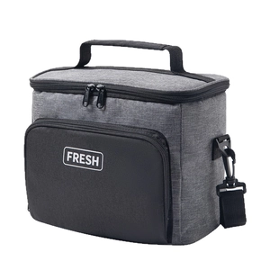 Insulated lunch bag with adjustable shoulder strap and thick aluminum foil lining