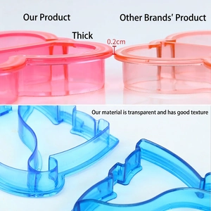 Thick transparent DIY sandwich crust cutter mold with 0.2cm high density plastic edge