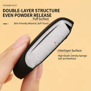 Dual-layer triangular powder puff with high-elastic density sponge for smooth makeup