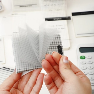 Translucent PET grid sticky notes for organizing office notes and daily planning tasks
