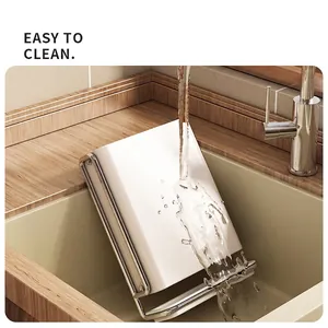 Wall-mounted white kitchen knife holder with detachable drainage box for easy cleaning