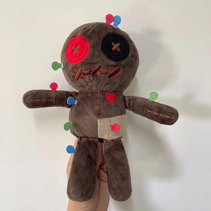 Stitched Plush Doll Toy With Button Eyes And Heart Detail Halloween Novelty Gothic Soft Figurine For Home Decor Gift