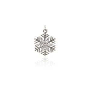 Exquisite 18k gold plated snowflake pendant with sparkling zircon for DIY jewelry making