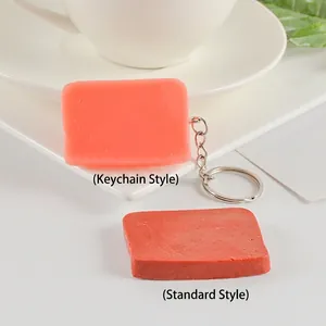 Creative PVC simulation luncheon meat keychain and fake food model with realistic texture