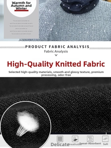 Detail of grey knitted fabric texture showing soft, breathable, and thick winter material