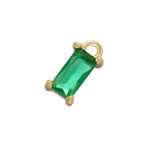 Détail du pendentif rectangulaire en zircon vert plaqué or pour la création de bijoux