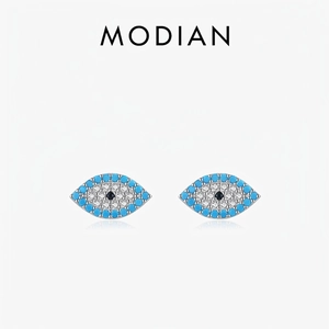 Evil Eye Stud Earrings 925 Sterling Silver With Turquoise And Cubic Zirconia Micro Pave For Women Small Exquisite