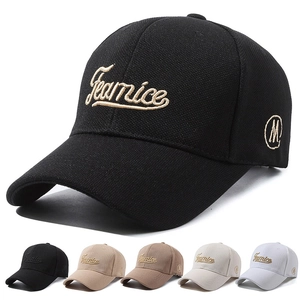 Baseball Cap Textured Polyester Cotton Letter Embroidery Adjustable Metal Buckle Sun Protection Casual Hat Unisex