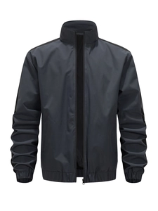 Giacca casual da uomo per outdoor con colletto rialzato e polsini elasticizzati