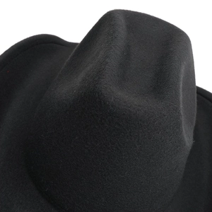 Chapeau en feutre de laine noir style britannique avec design classique de cowboy western