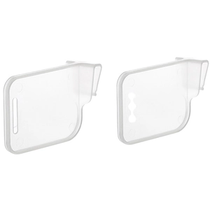 Adjustable transparent plastic refrigerator dividers with clip-on hooks for organization