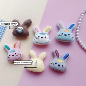 Cute cartoon plush rabbit brooch doll accessories in various colors for clothing