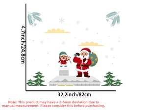 Stickers de Noël avec Père Noël et sapins incluant les dimensions de décoration