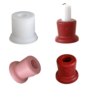 Stampo In Silicone Per Candeliere Con Rilievo A Cuore Cilindro Portacandele DIY Fusione In Resina Artigianato In Gesso Decorazione Base