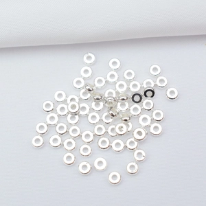 Polished silver plated rondelle spacer beads for DIY jewelry making and bracelet crafting