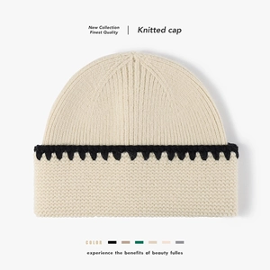 Dames Winter Warme Gebreide Beanie Muts Konijnenbont Imitatie Zacht Dik Gestreept Kleurblok Outdoor Mode Muts