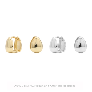 Waterdrop Hoop Earrings 925 Sterling Silver Polished Minimalist Teardrop Design For Women Fashion Jewelry