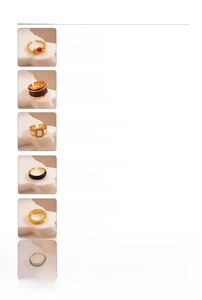 Detailed size chart showing weights and dimensions for vintage geometric brass rings