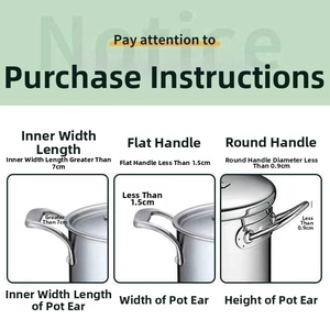 Detailed measurement guide for heat-resistant pot handle covers with size specifications