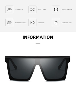Vue détaillée des lunettes de soleil carrées oversize avec vision HD et anti-reflet