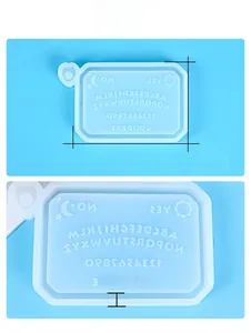 Macro detail of Ouija board silicone resin mold with alphabet and numbers engraving
