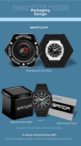 SAMDA digital sports watch set with metal packaging boxes and warranty card included