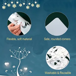 Washable and flexible PET stencil with plant patterns featuring safe rounded edges