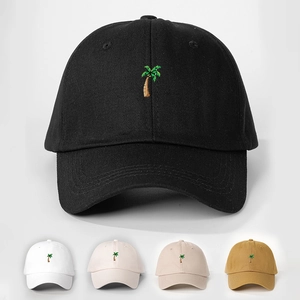 Palm Tree Embroidery Baseball Cap Curved Brim Adjustable Outdoor Sun Hat For Men And Women Casual Sport