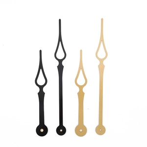Classic spade style clock hands set in black and metallic gold finishes for DIY repair