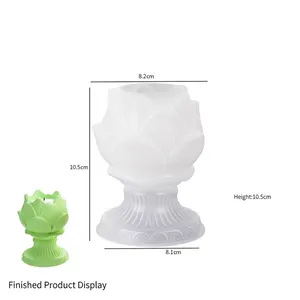 Detailed dimensions of the lotus flower silicone mold for DIY resin candle holders