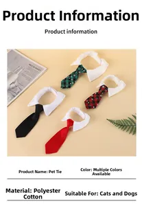 Detailed close-up of adjustable pet neckties in black, red, and plaid cotton patterns