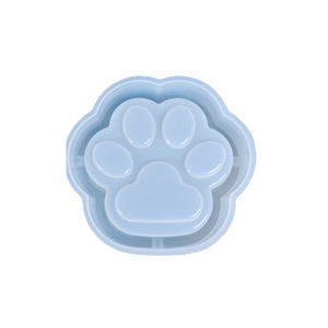 Cat paw shaped blue silicone mold for DIY resin crafts and jewelry making projects