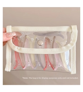 Set of colorful transparent duckbill clips in various candy colors for hairstyling