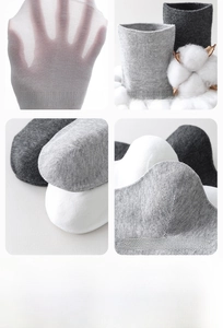 Détails des chaussettes montantes en coton avec maille respirante et talon renforcé