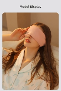 Pink sleep eye mask with wide elastic fabric for comfortable light blocking and rest