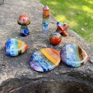 7 Chakra Natural Stone Crystal Healing Ornaments Pendants Reiki Meditation Polished Heart Moon Star Angel Carving Decoration