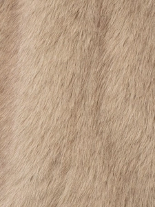 Macro shot of faux fur material detail in khaki showing fine fibers and soft texture