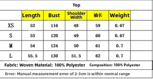 Size chart showing bust and length measurements for this pleated long sleeve short trench coat